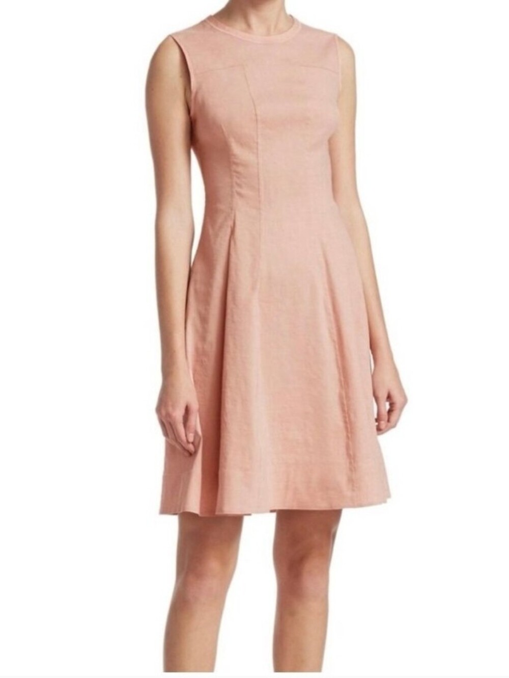 Theory Modern Tea Dress in Ballet Pint Linen Crunch Wash Blend Size 8